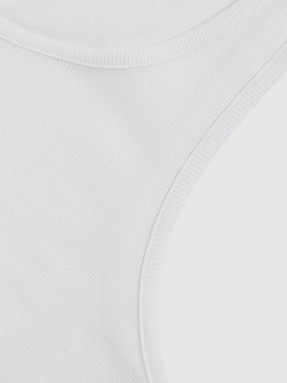 Reiss White Jaden Stretch-Cotton Ribbed Vest
