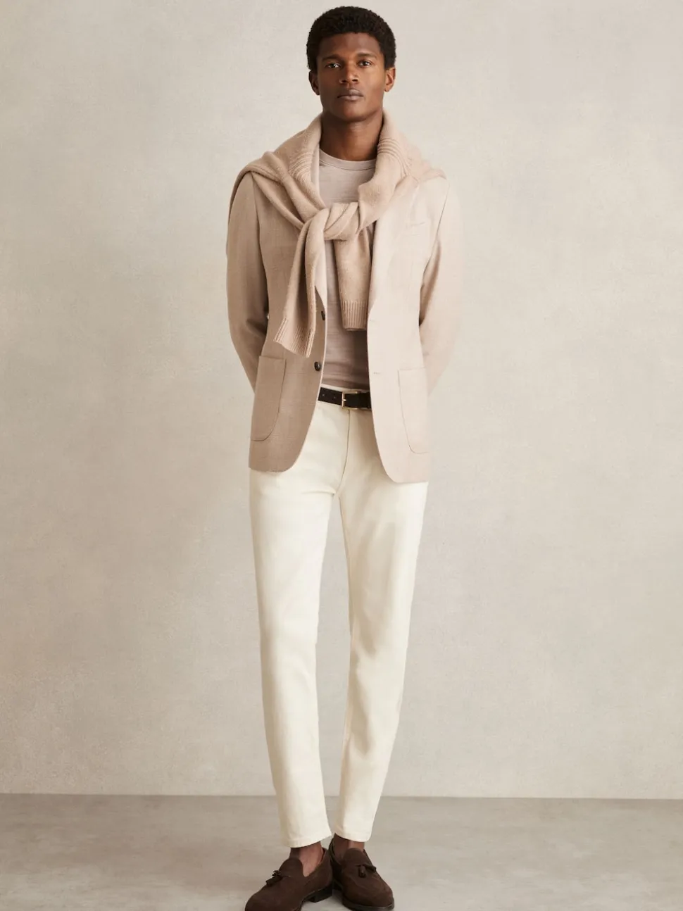 Reiss White Picton Cotton-Stretch Slim-Fit Jeans