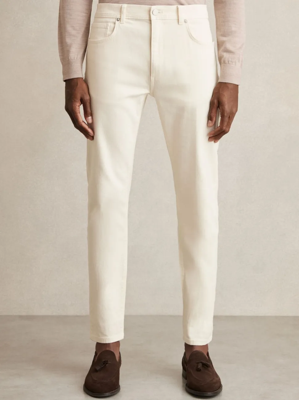 Reiss White Picton Cotton-Stretch Slim-Fit Jeans