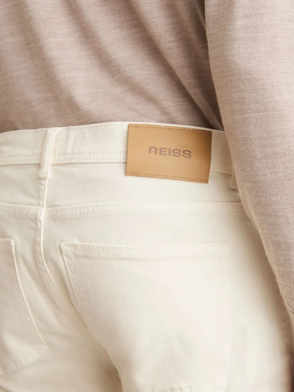 Reiss White Picton Cotton-Stretch Slim-Fit Jeans