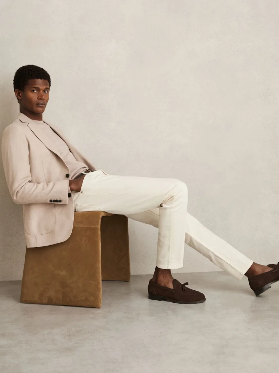 Reiss White Picton Cotton-Stretch Slim-Fit Jeans