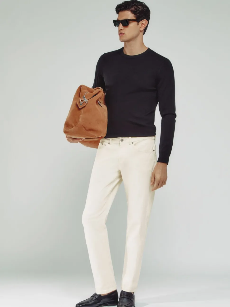 Reiss White Rathbone Relaxed-Fit Cropped Jeans
