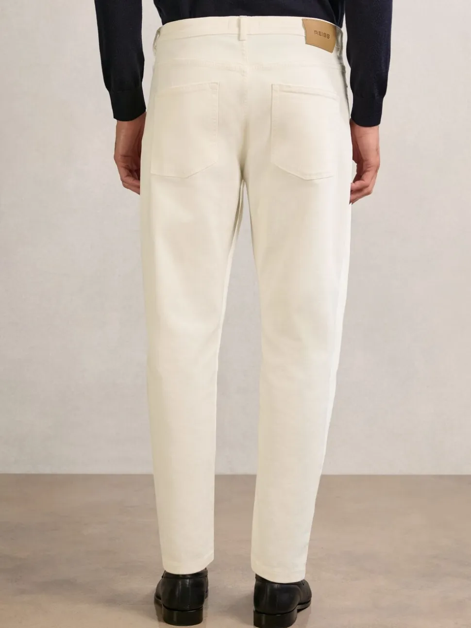 Reiss White Rathbone Relaxed-Fit Cropped Jeans