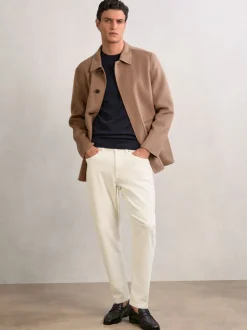 Reiss White Rathbone Relaxed-Fit Cropped Jeans