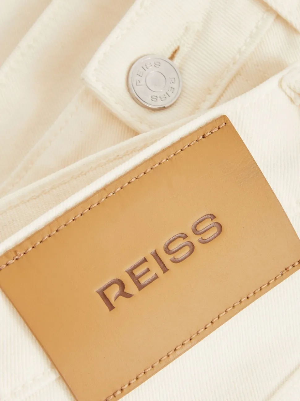 Reiss White Rathbone Relaxed-Fit Cropped Jeans