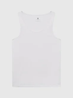 Reiss White Vinnie Cotton Stretch Vest