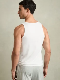 Reiss White Vinnie Cotton Stretch Vest