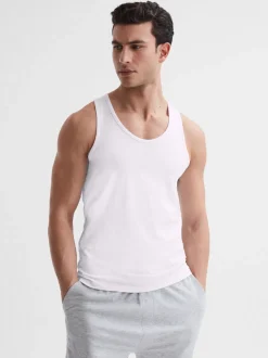 Reiss White Vinnie Cotton Stretch Vest