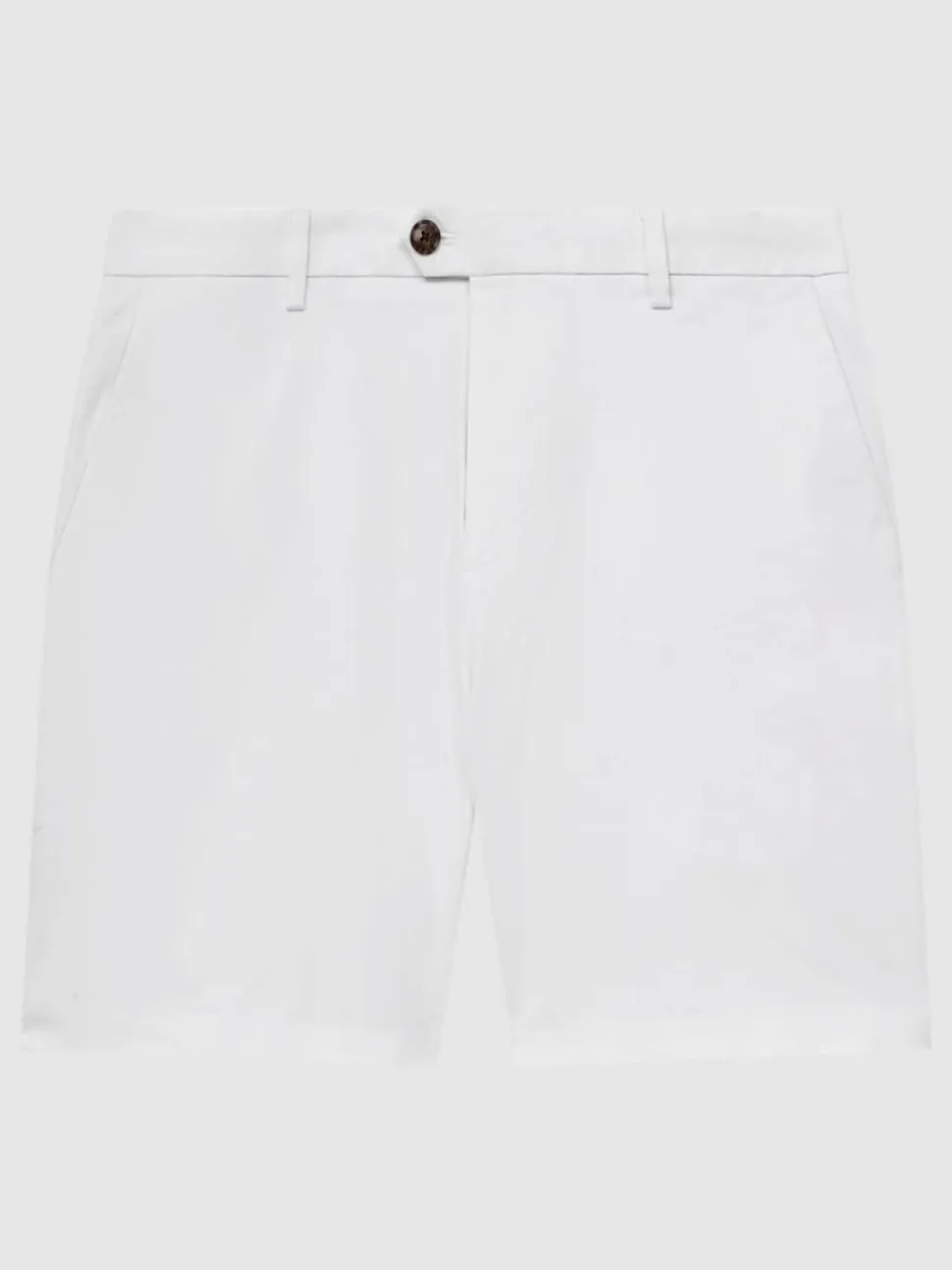 Reiss White Wicket Cotton Chino Shorts with Stretch
