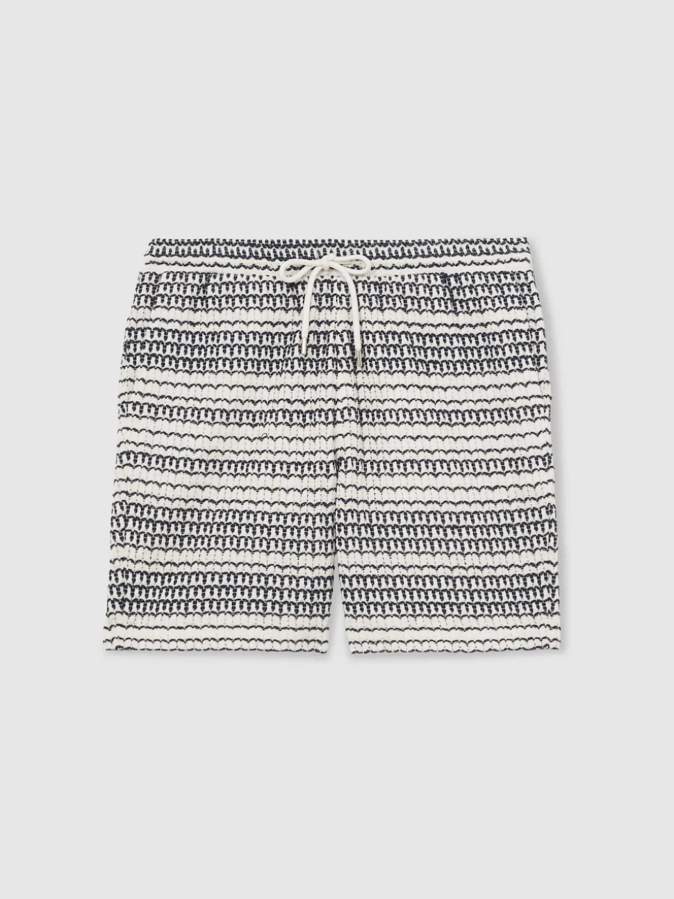 Reiss White/Black Haze Crochet Drawstring Shorts