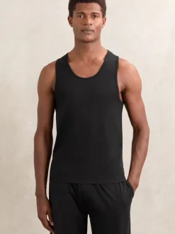 Reiss White/Black Monty 2 Pack Stretch-Cotton Loungewear Vests