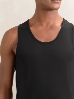 Reiss White/Black Monty 2 Pack Stretch-Cotton Loungewear Vests