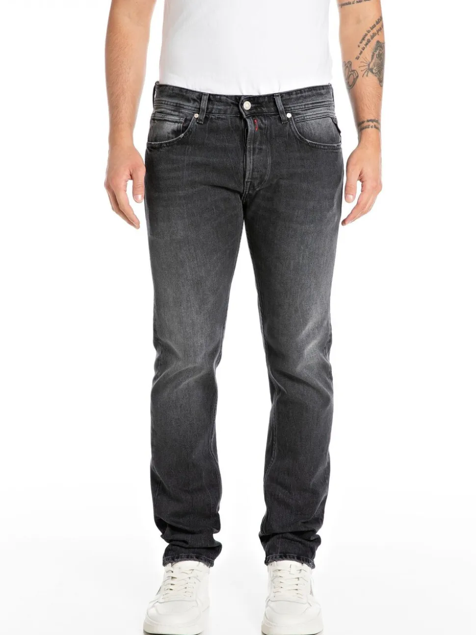 Replay Black Delave Grover Hyperflex Straight Fit Jeans