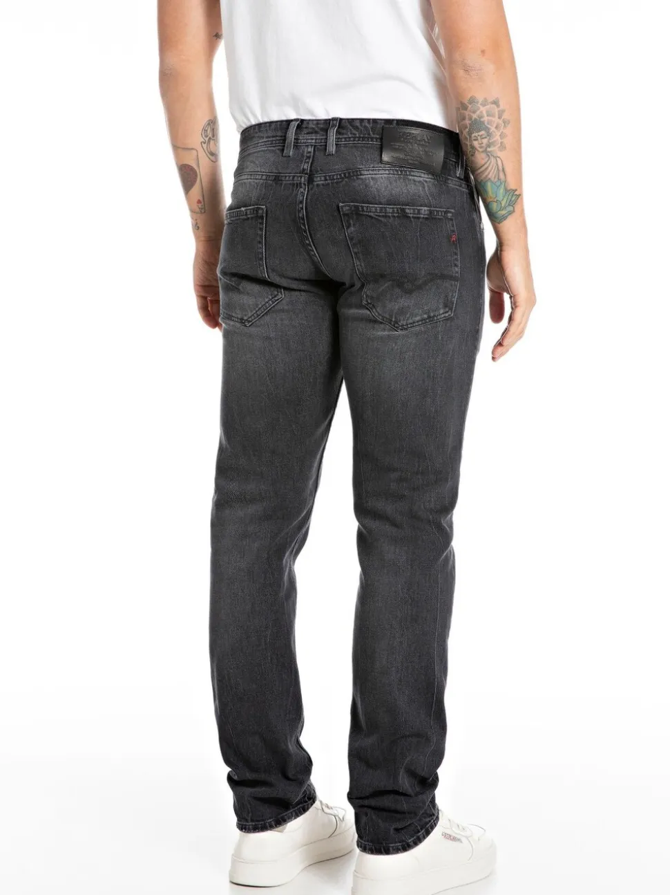 Replay Black Delave Grover Hyperflex Straight Fit Jeans