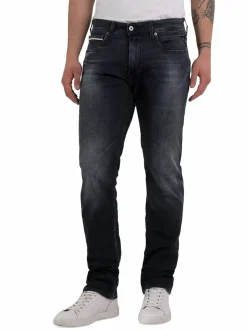Replay Dark Grey Straight Fit Grover Comfort Stretch Jeans