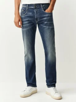 Replay Denim Dark Blue Dust Slim Fit Anbass Hyperflex Jeans