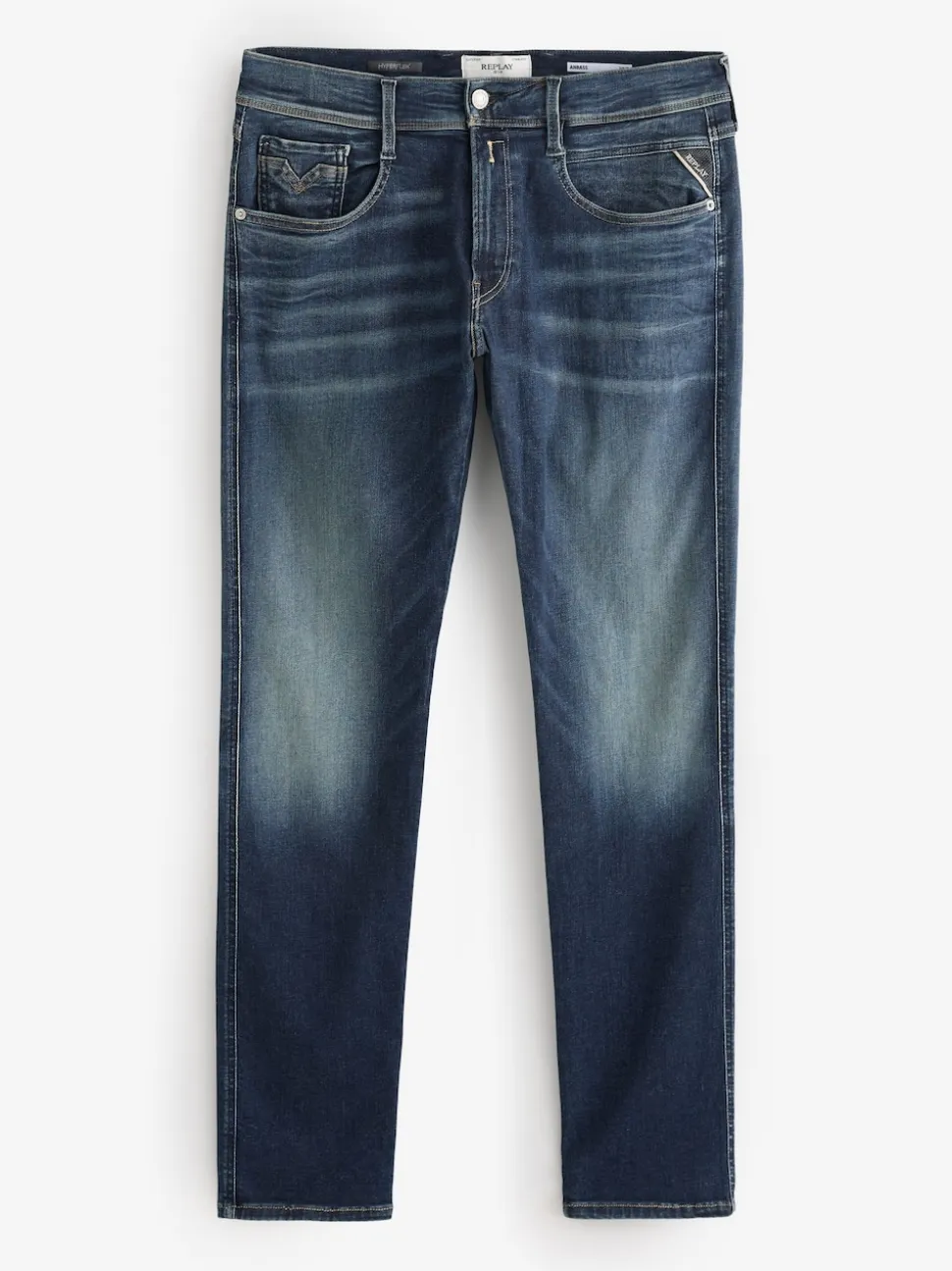 Replay Denim Dark Blue Dust Slim Fit Anbass Hyperflex Jeans