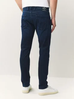 Replay Denim Dark Blue Powerstretch Straight Fit Grover Stretch Jeans