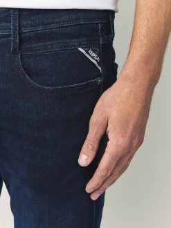 Replay Denim Dark Blue Powerstretch Straight Fit Grover Stretch Jeans