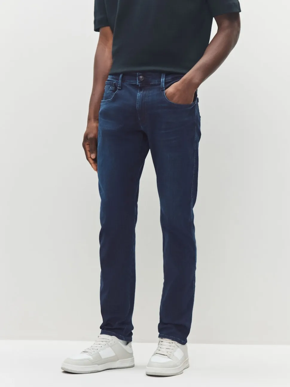 Replay Denim Dark Wash Slim Fit Anbass Hyperflex Jeans