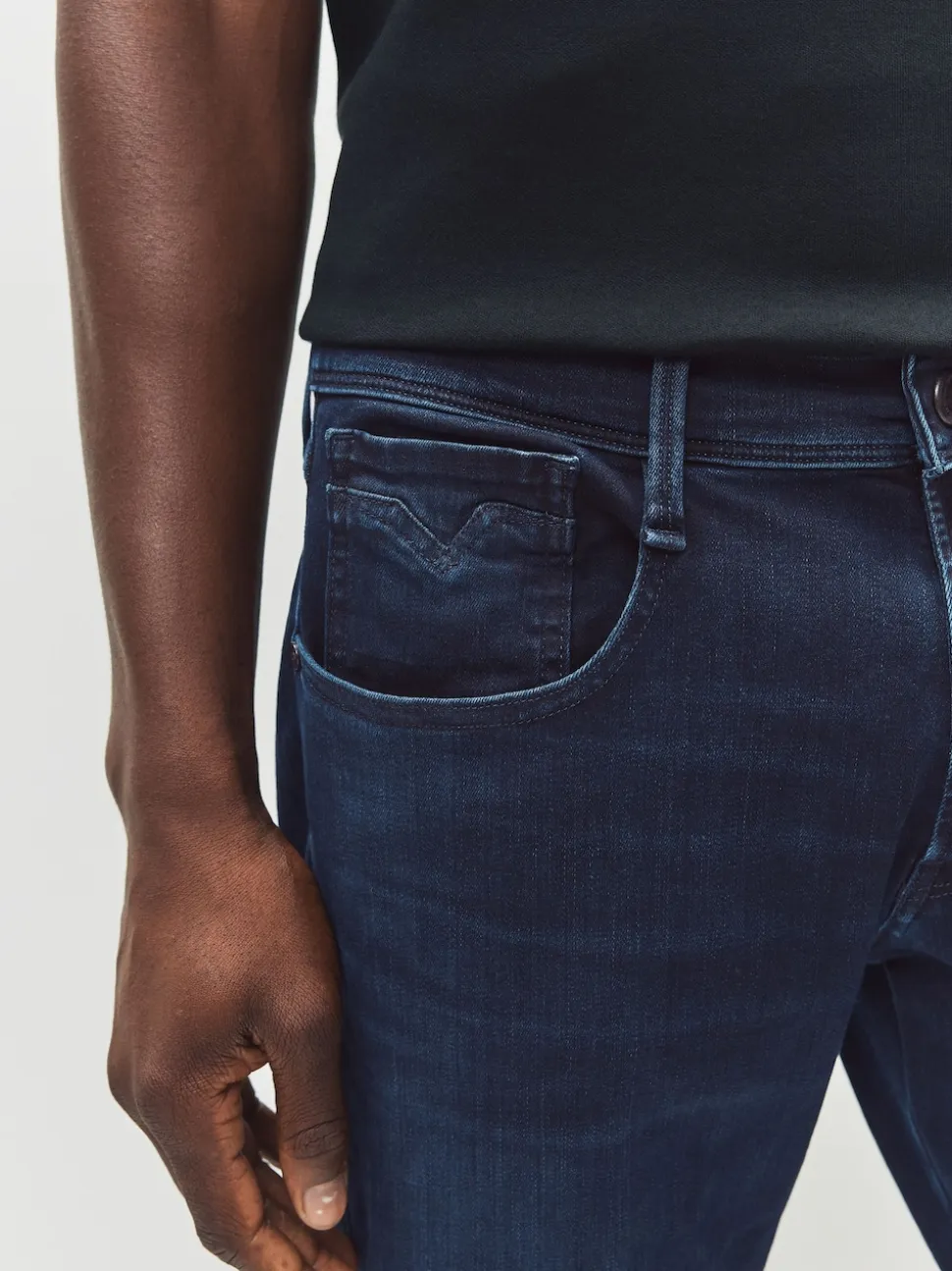 Replay Denim Dark Wash Slim Fit Anbass Hyperflex Jeans