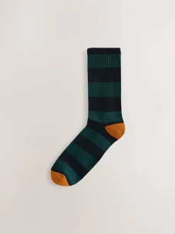 Rich Blue/Green/Red Stripe Pattern Sports Socks 4 Pack