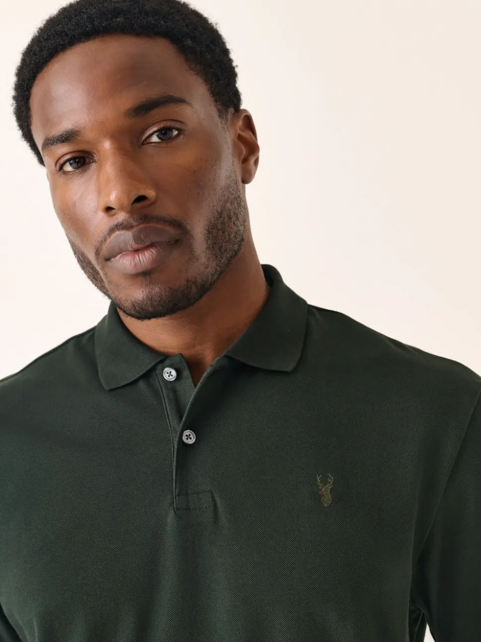 Rich Olive Green Slim Fit Short Sleeve Pique Polo Shirt
