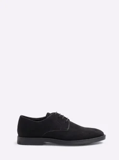 River Island Black Faux Suede Derby Shoes