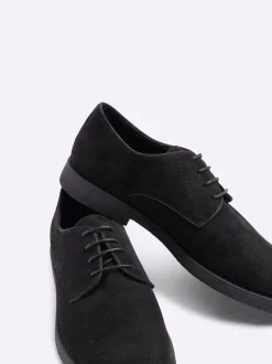 River Island Black Faux Suede Derby Shoes
