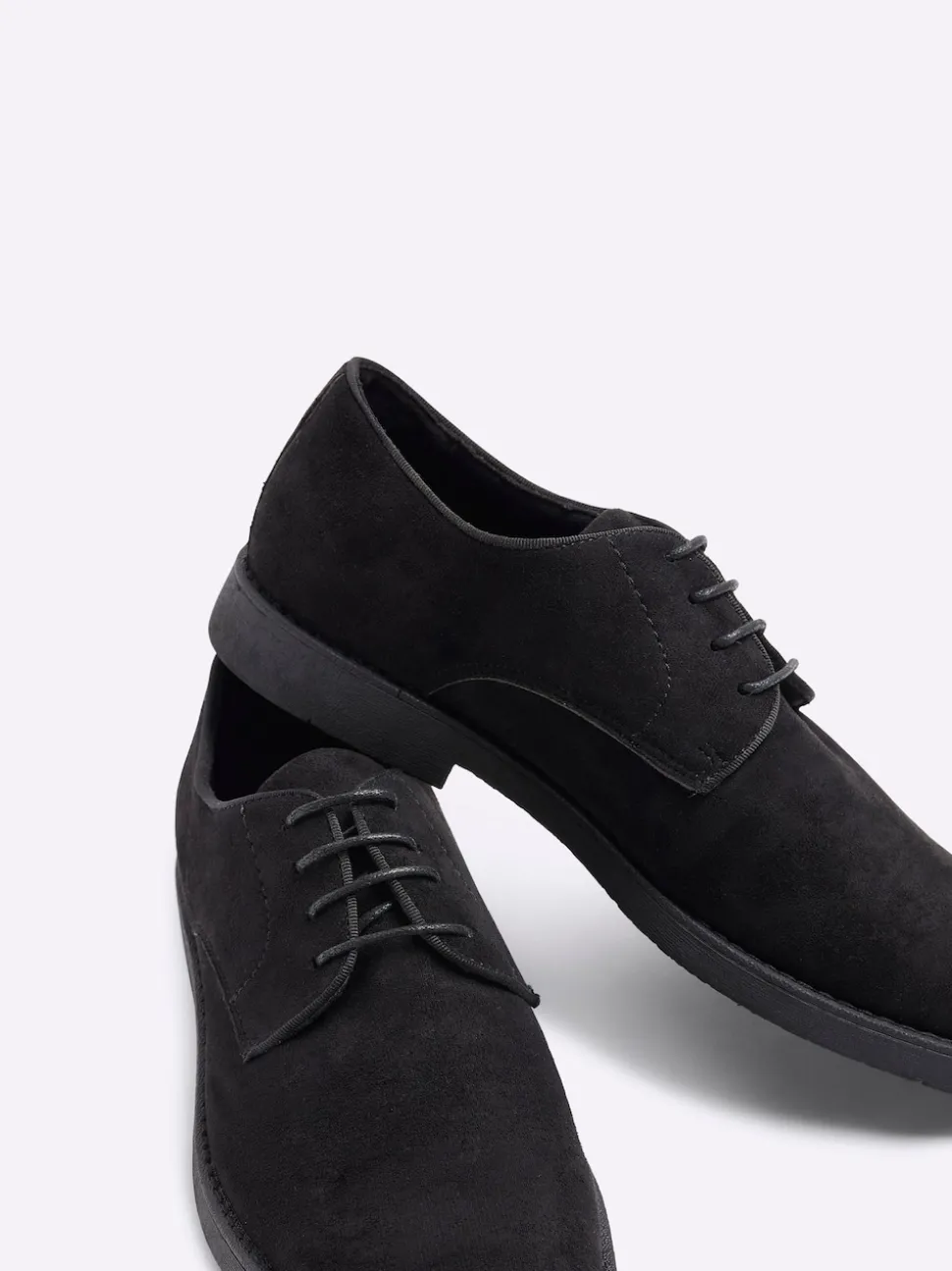 River Island Black Faux Suede Derby Shoes