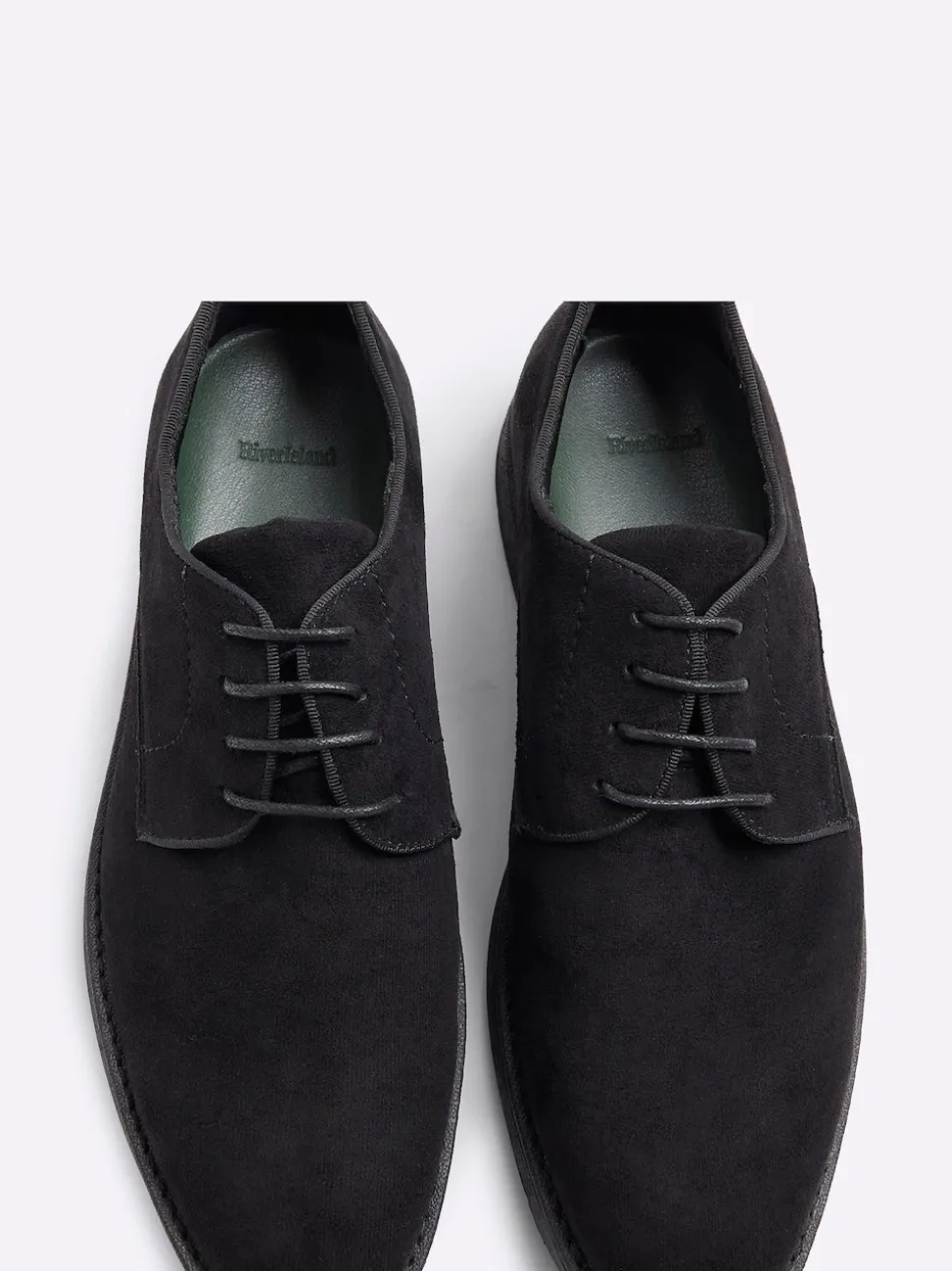 River Island Black Faux Suede Derby Shoes
