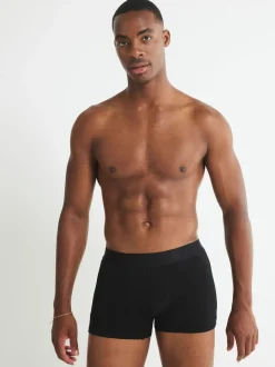 River Island Black Jacquard Waistband Trunks 5 Pack