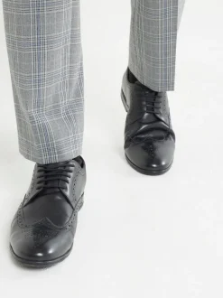 River Island Black Leather Derby Brogue Shoes