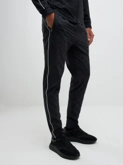 River Island Black Monogram Piped Skinny Joggers