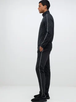 River Island Black Monogram Piped Skinny Joggers