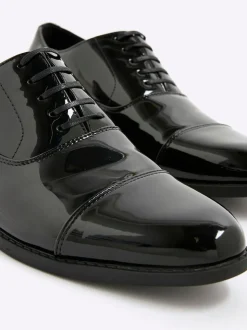 River Island Black Patent Derby Shoes
