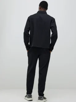 River Island Black Plisse Slim Fit Joggers