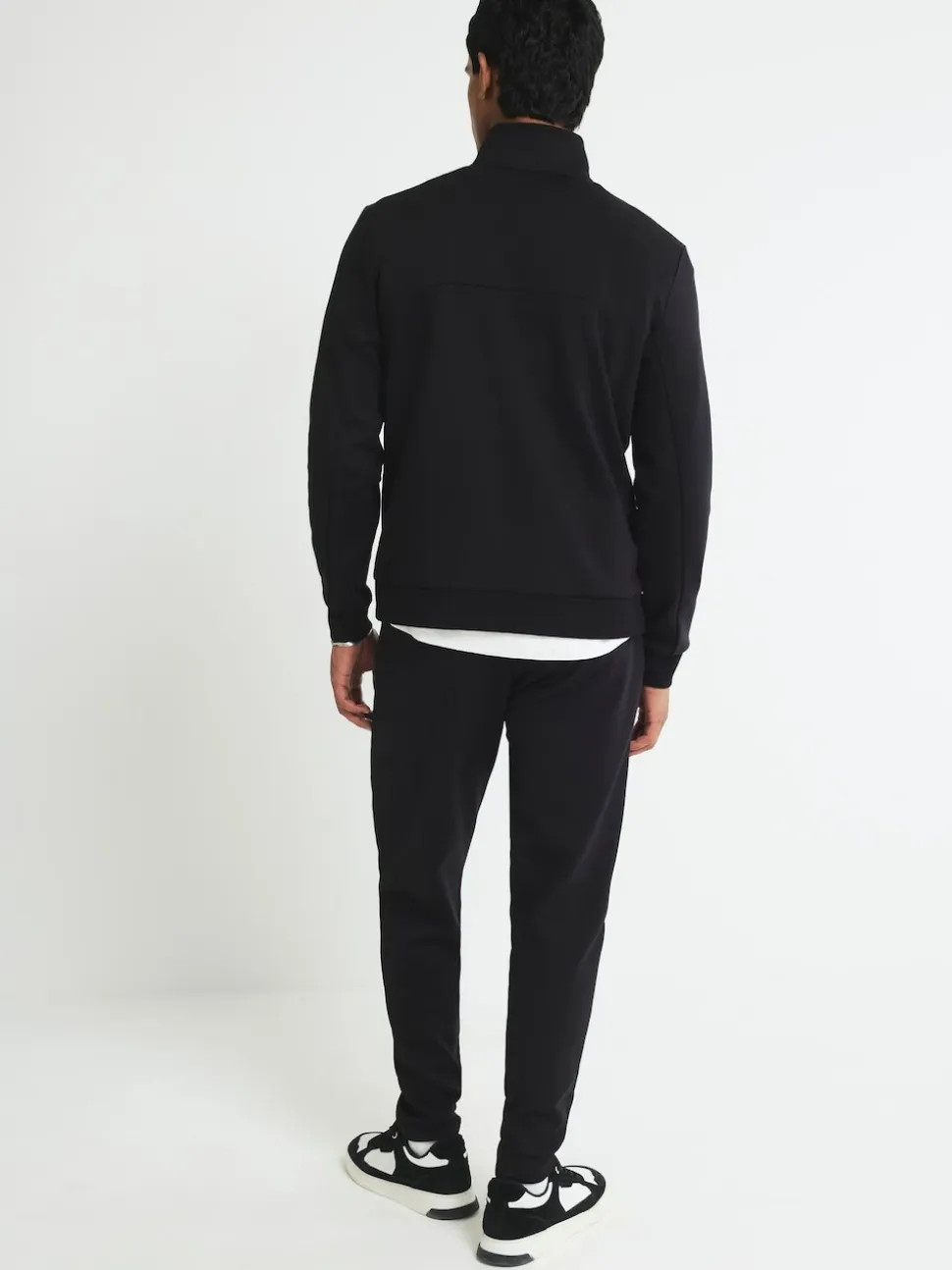 River Island Black Regular Fit Scuba Pintuck Joggers
