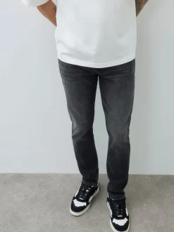 River Island Black Slim Fit Washed Stretch Jeans