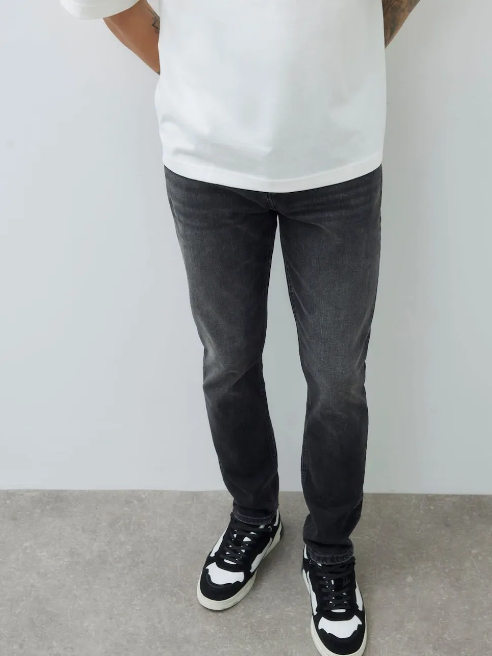 River Island Black Slim Fit Washed Stretch Jeans