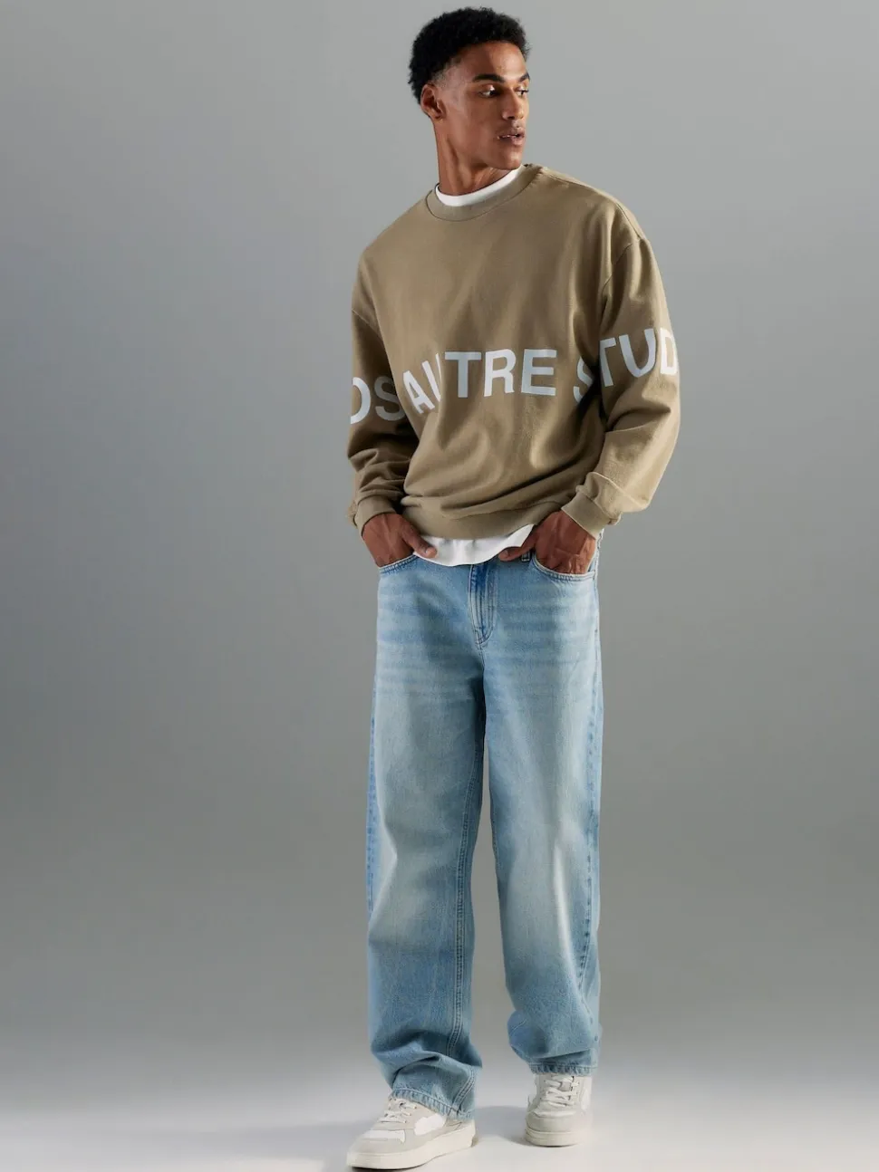 River Island Blue Loose Fit Washed Jeans