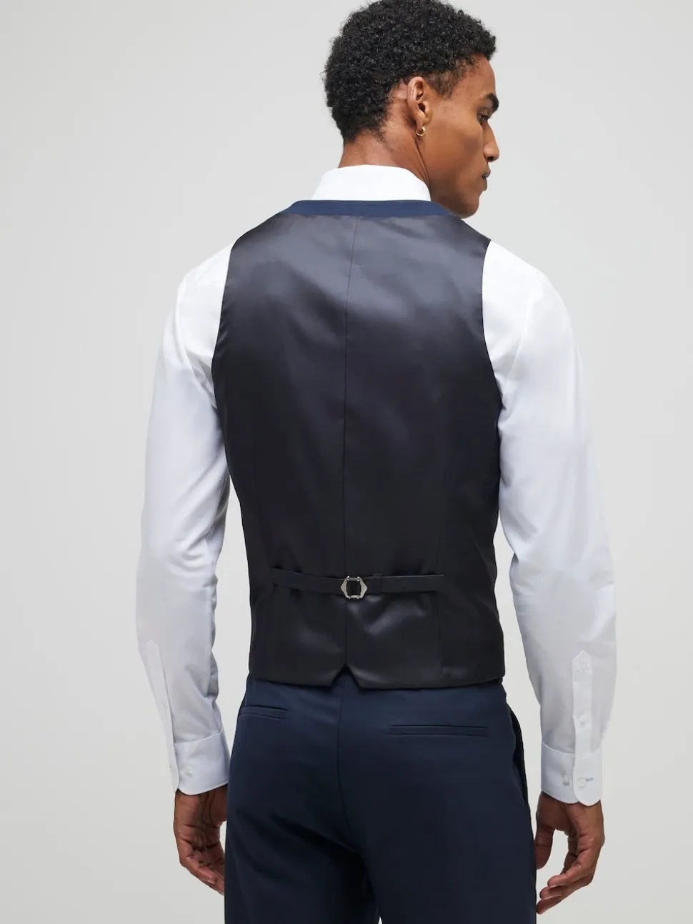 River Island Blue Plain Suit Waistcoat