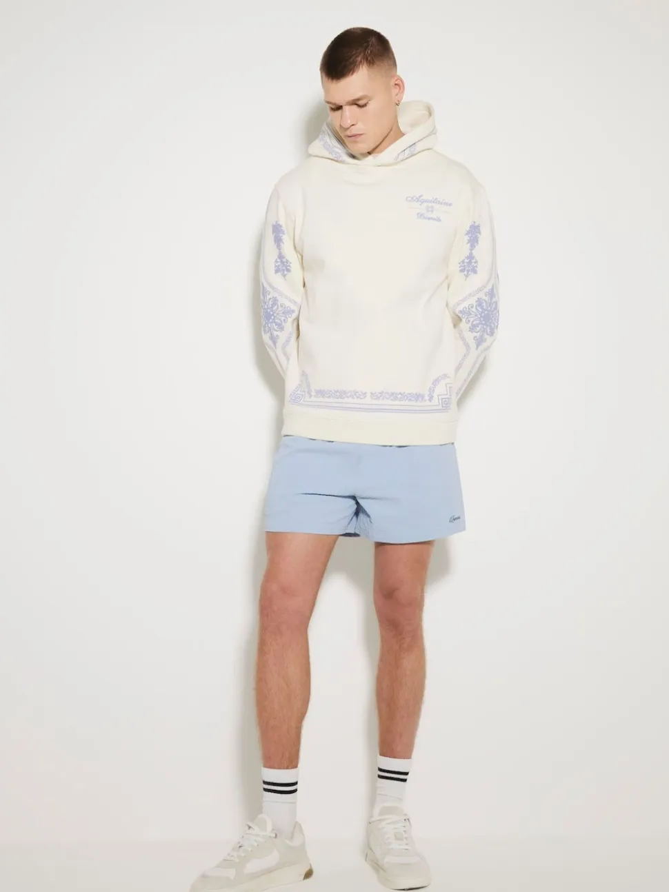 River Island Blue Seersucker Swim Shorts