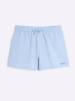 River Island Blue Seersucker Swim Shorts