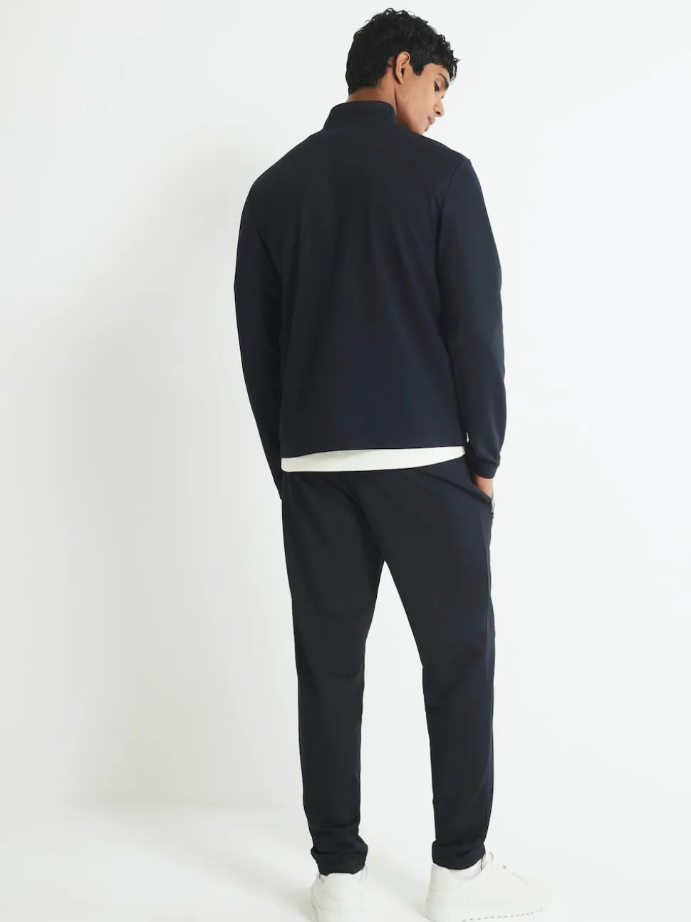 River Island Blue Slim Fit Pique Joggers