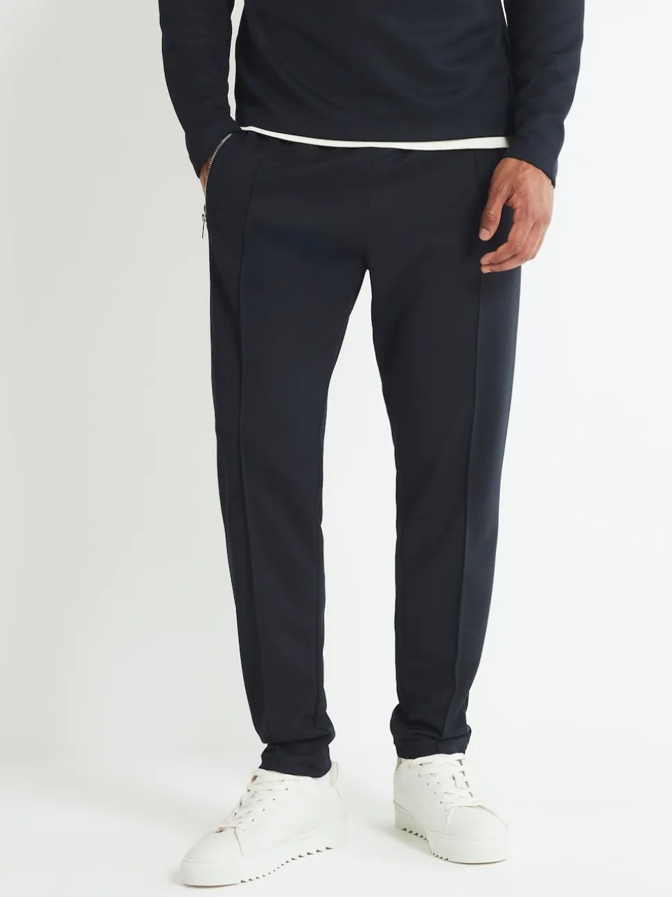 River Island Blue Slim Fit Pique Joggers