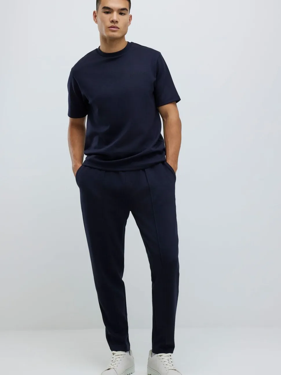 River Island Blue Slim Fit Interlock Joggers