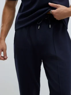 River Island Blue Slim Fit Interlock Joggers