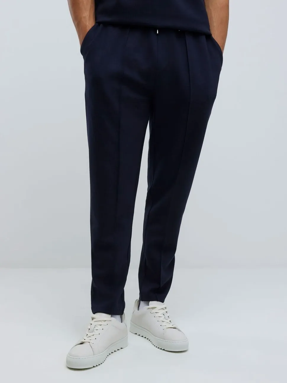 River Island Blue Slim Fit Interlock Joggers