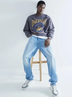 River Island Blue Straight Fit Stretch Jeans